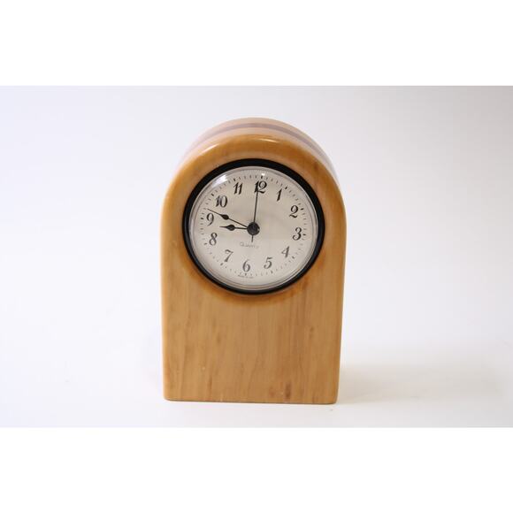 Light Brown, Wooden, Mantel Clock, Minimalistic, Shelf, Table, ~ 250507-WH 237 - Picture 1 of 4
